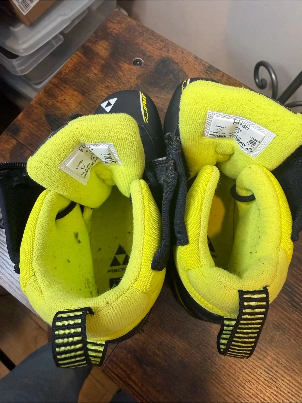 Fischer XJ Sprint junior cross-country ski boots black yellow Size EU36